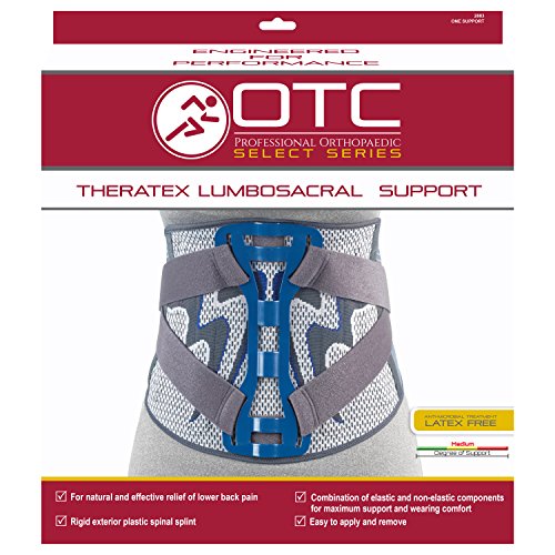 OTC Lumbosacral Back Splint, Theratex Spinal Maximum Support, Gray (Rigid Splint), Large