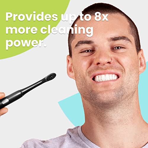 BLAQ Sonic Electric Toothbrush for Adults and Kids - Rechargeable with Two Soft Touch Replacement Heads - Long Lasting Battery - Lightweight Rechargeable IPX7-3 Brushing Modes