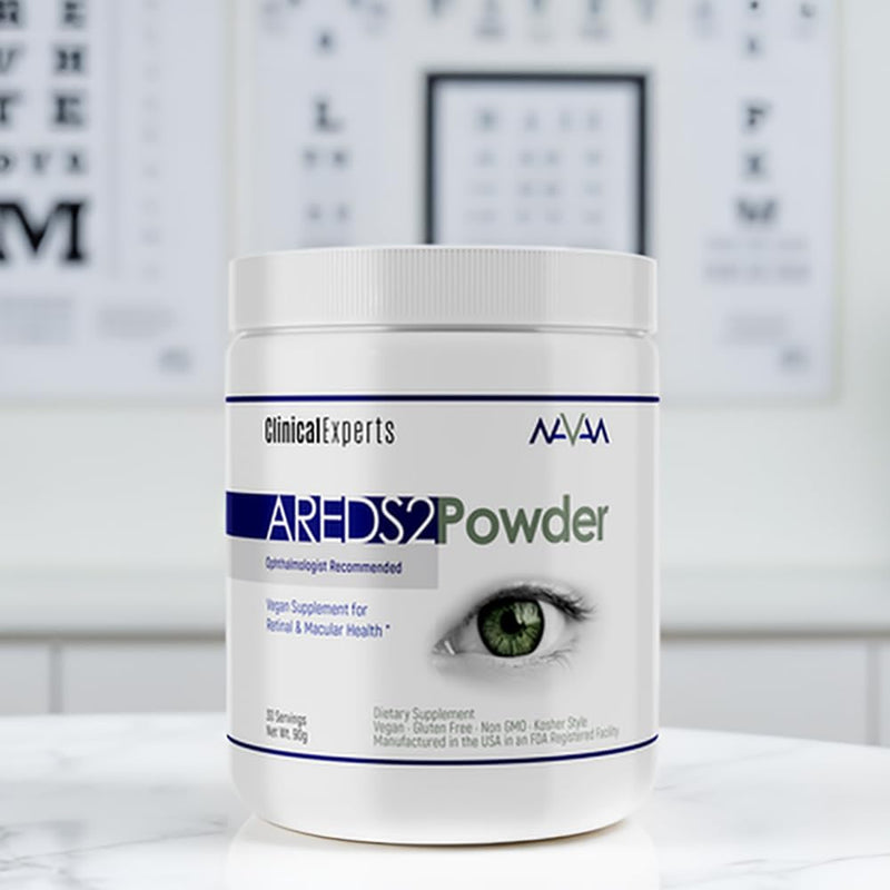 Navan AREDS 2 Powder - for Those Who Can't Consume Tablets or Softgels | Eye Vitamins & Minerals Antioxidant Supplement by Clinical Experts - Lutein, Zeaxanthin & Zinc - Kosher Style, 30 Servings