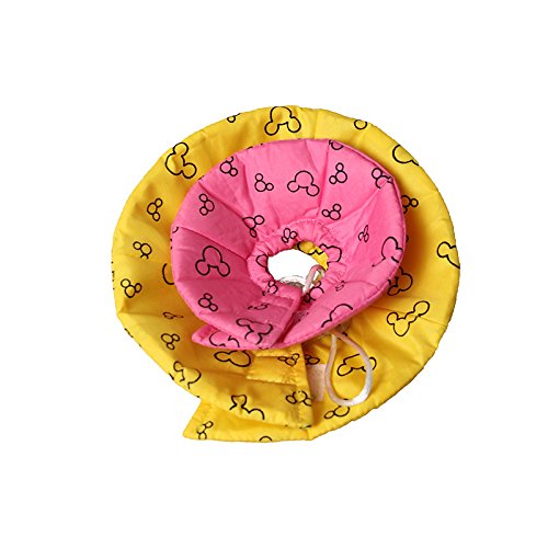 Hamster Rabbit Protection Cone Neck Recovery Collar - Small Animal Pets Elizabethan Collar Anti-Water Bite Sratch Risistant for Guinea Pig Mice Mouse Rats Ferret Squrrel (L, Pink) L - BeesActive Australia
