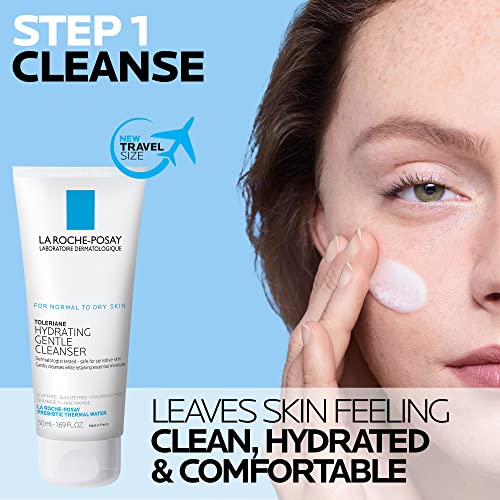 La Roche-Posay Toleriane Double Repair Gentle Skin Care Set for Dry Skin 5.07 Fl Oz (Pack of 1) 5.07 Fl Oz (with Travel Hydrating Cleanser)