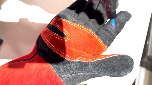 vclpower Welding Gloves 16-Inch 932°F Heat Resistant Leather for MIG,Stick 16" XL-Red