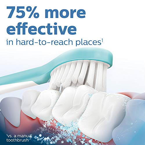 Philips Sonicare for Kids 3+ Genuine Replacement Toothbrush Heads, 2 Brush Heads, Turquoise and White, Compact, HX6032/94 & Genuine W DiamondClean Toothbrush Heads, 2 Brush Heads, Black, HX6062/95