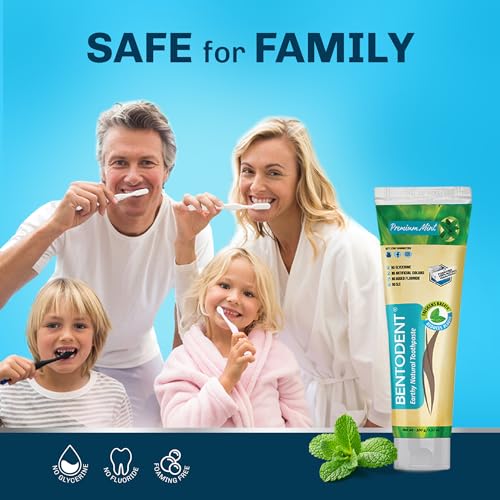 Bentodent Bentonite Clay Toothpaste + Stainless Steel Tongue Scrapers Bundle | Fresh Breath Oral Care Kit | Natural Foam-Free Toothpaste with Silver & Rose Gold Tongue Cleaners