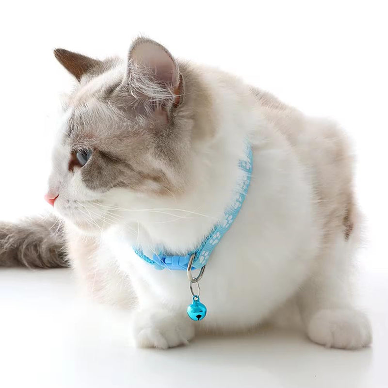 Blue XS Cat Collar with Bell, 2-Pack Puppy Collars Reflective Dog Collar Nylon Soft Adjustable Buckle for XXS XSmall Extra Small Tiny Boy Girl Pets Female Male Kitten Yorkie Teacup Chihuahua X-Small Light Blue XS (Neck 7"-12") - BeesActive Australia