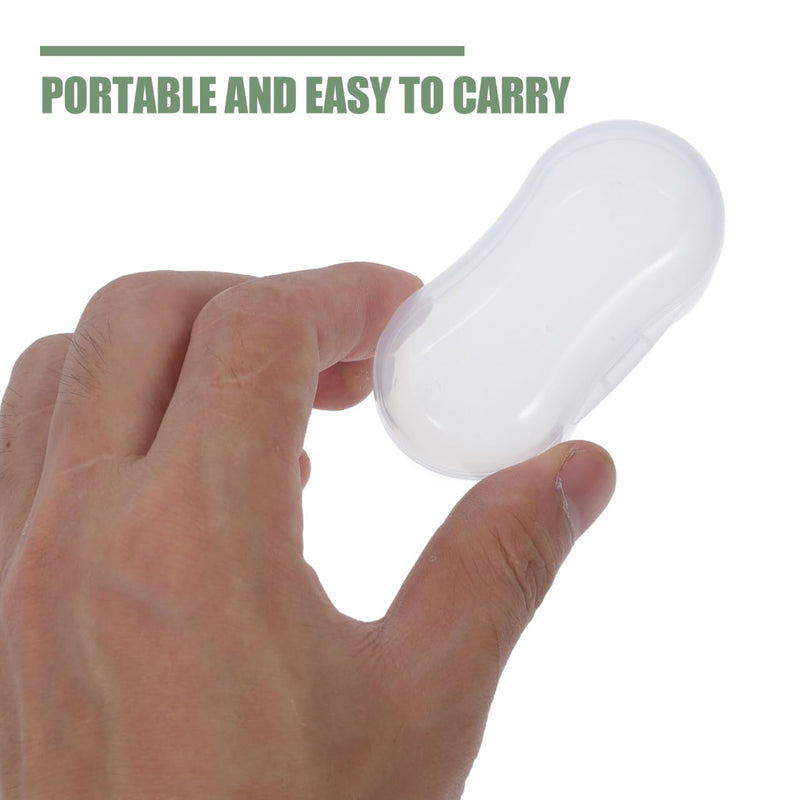 HEALLILY 20Pcs Dog Finger Toothbrush Storage Box Portable Transparent Case Compact Pet Dental Care Organizer Easy Carry for Travel and Home