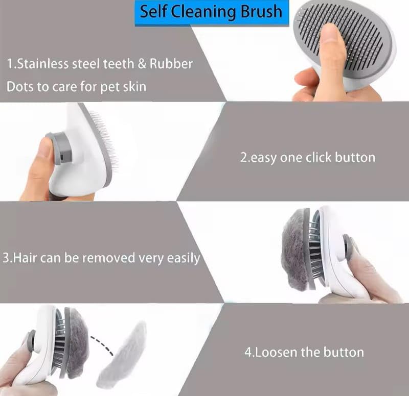 Brush Cat and Dog for shedding Gromming Cat brushes for indoor Cats Dog slickers cat fur brush cat comb with Release Button Dog Gromming Brush pet brush for semi short to semi long,, 7.84 - BeesActive Australia