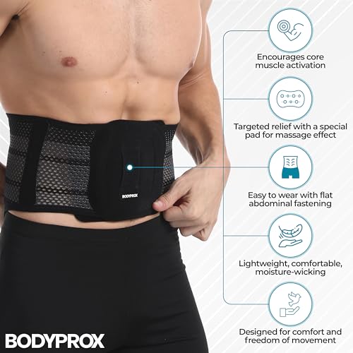 Bodyprox Breathable Back Brace, Back Support Brace for Men and Women. Medium