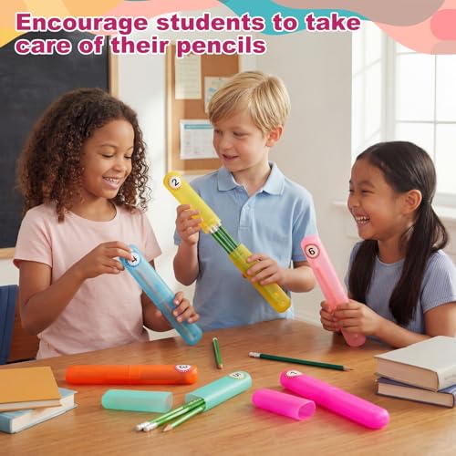 Remerry 30 Pcs Portable Pencil Case Bulk Travel Toothbrush Holder Case with Pencil Organization Multipurpose Toothbrush Holder with Number Stickers for Back to School Student Gifts from Teacher