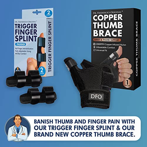 Dr. Frederick's Original Hand and Finger Relief Bundle Trigger Finger Splint & Copper Thumb Brace