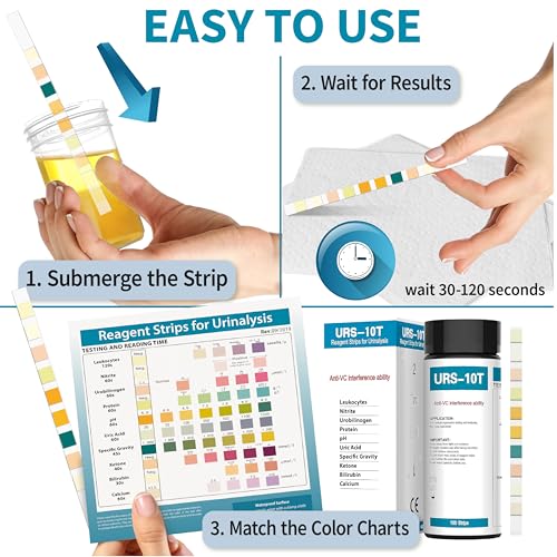 Palinoia 10-Parameter Urine Test Strips for Urinalysis, 100 Count