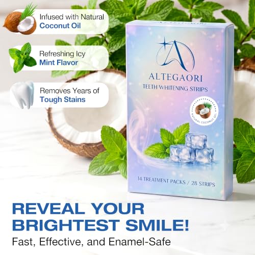 Professional Teeth Whitening Strips Kit, 14 Treatments 28 White Strips Enamel Safe, Gentle for Sensitive Teeth, Removes Coffee, Tea, Wine & Tobacco Stains Whitening Care for a Brighter Smile