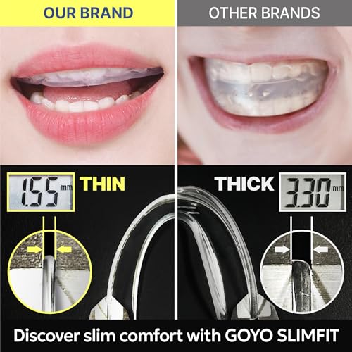 GOYO Slim FIT Pack of 4 Mouth Guard for Clenching Teeth at Night with Thermo Checker & Dental Case | Night Guards for Teeth Grinding
