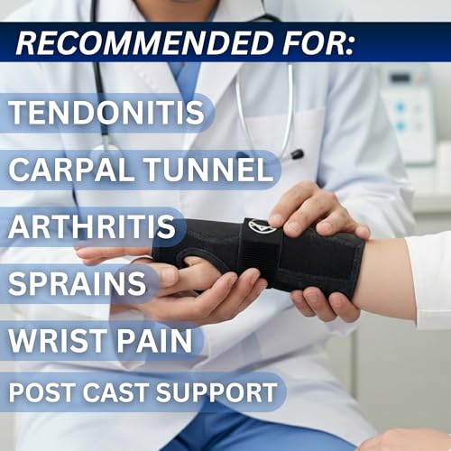 Koprez Wrist Sleep Splint for Carpal Tunnel – Wrist Brace with Metal Support Plate for Night Pain Relief | Adjustable Right or Left Hand Brace for Arthritis, Tendonitis & Wrist Injuries 1