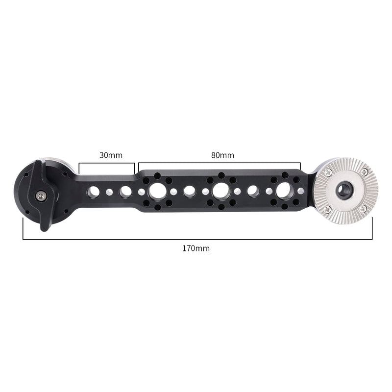 NICEYRIG 6.7'' Rosette Extension Arm with Standard M6 Rosette 31.8mm, for 15mm Rod Rail Shoulder Rig System, Gimbal Handle, Rosette Mount Accessories - 591 - BeesActive Australia