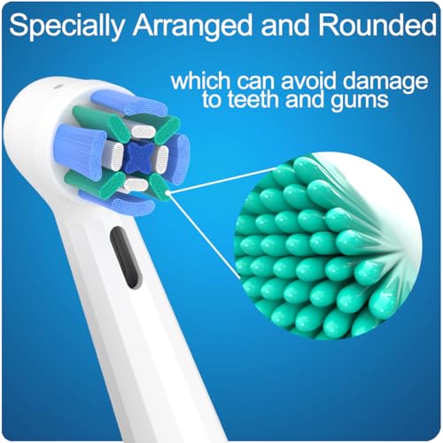 8 Pack Replacement Toothbrush Heads Compatible with Oral B iO, Brush Heads for Oral-B iO 2/3/4/5/6/7/8/9/10/7G Series, with Covers, White White-8 1 Count (Pack of 8)