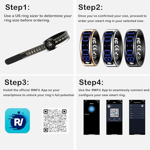 Smart Ring for Women Men Health Ring Fitness Tracker with Sleep Monitor Heart Rate Monitor Distance Screen Display for Android iOS silvery 13