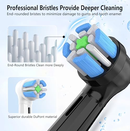 IO Toothbrush Replacement Head, Fit Oral B IO Series 2 Electric Toothbrushe 6white+6black 12PCS