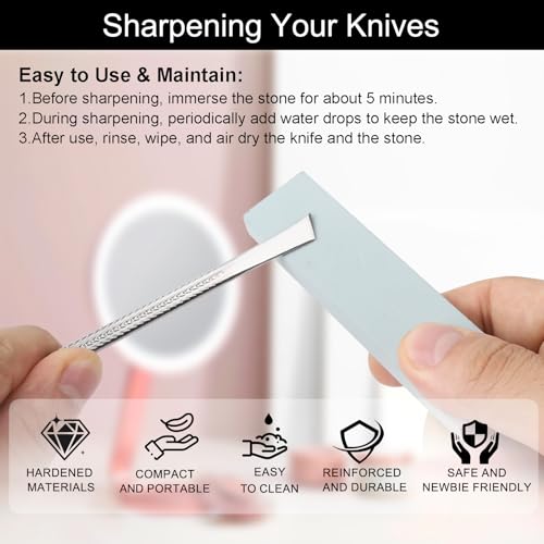 Segbeauty 2pcs Stainless Steel Ingrown Toenail Removal Kit with 1000 Grit Whetstone, Professional Pedicure Tools for Feet, Foot Scraper for Dead Skin Removal, At Home Foot Care Cuticle Remover Kit Scraper + Inclined Knife