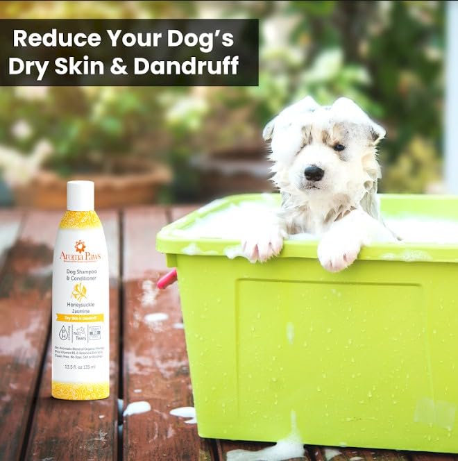 Dog Shampoo – Cleansing Wash, Conditioning, Moisturizing – Toxin Free, Healthy Ingredients – Aromatic Grooming Puppy Shampoo – Tearless Cleaner, Honeysuckle Jasmine - PawsPlanet Australia