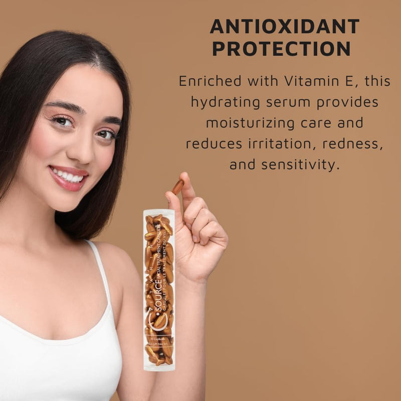 C-Source 12% Vitamin C Serum Capsules for Face by Adrien Arpel, Daily Facial Serum Helps Smooth Fine Lines and Wrinkles, Reduce Appearance of Dark Spots, 30 Capsules