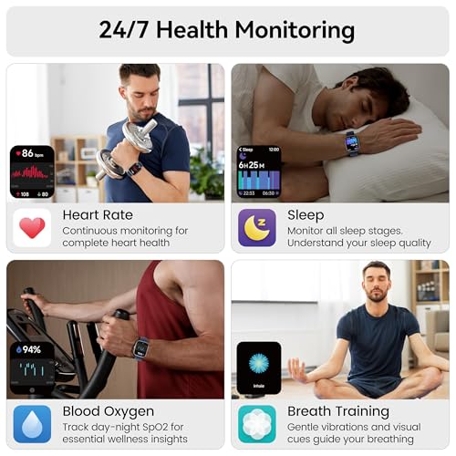 Smart Watch with Alexa Built-in, 1.83" HD Bluetooth Calling Fitness Tracker Blue