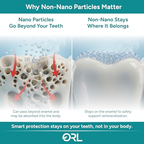 ORL Non-Nano Hydroxyapatite Toothpaste, Fluoride-Free, with Organic Xylitol. Helps Strengthen Teeth, Non-Toxic Ingredients. Natural Fresh Mint Flavor 4 oz. Made in USA