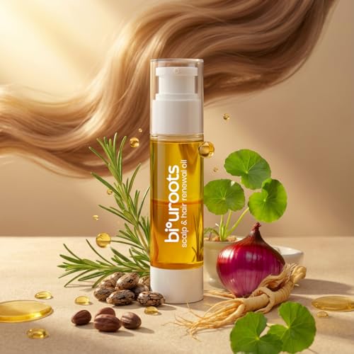 Scalp & Hair Renewal Oil – Rosemary & Peppermint Hair Oil for Dry & Itchy Scalp Care, Lightweight Hydrating Scalp Oil with Applicator, Bi-Phasic Botanical Blend Shine, Smoothness & Scalp Care – 50ml