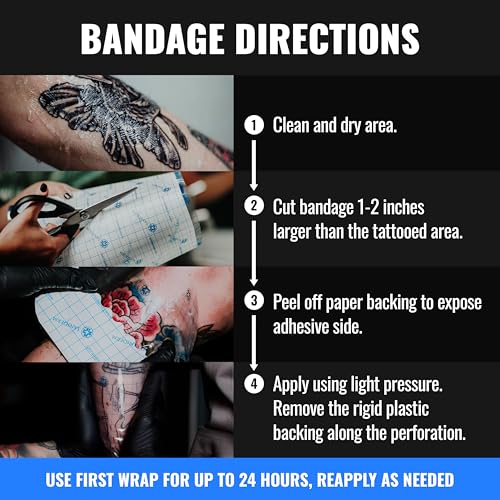 Saniderm - Tattoo Aftercare Bandage Personal Pack - 10.2 in x 2 yd Personal Roll (10 in x 2 yd)