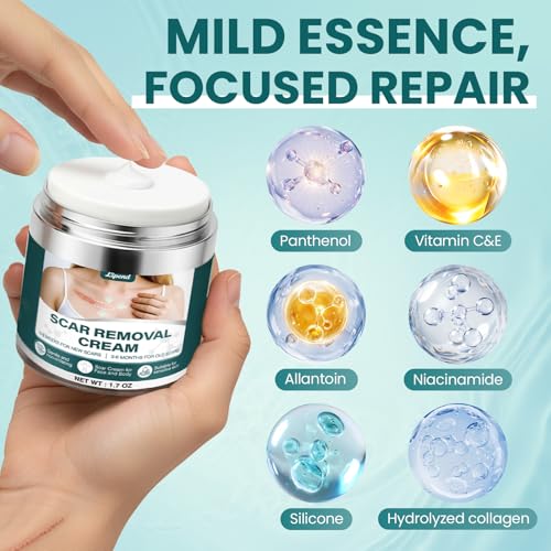 Scar Cream Gel Silicone Removal for Surgical Scars Burn Old Scars Acne Face Stretch Marks Hypertrophic Keloid wait Silicone Gel For Scars Topical Remover 2Pack 1.7 Oz