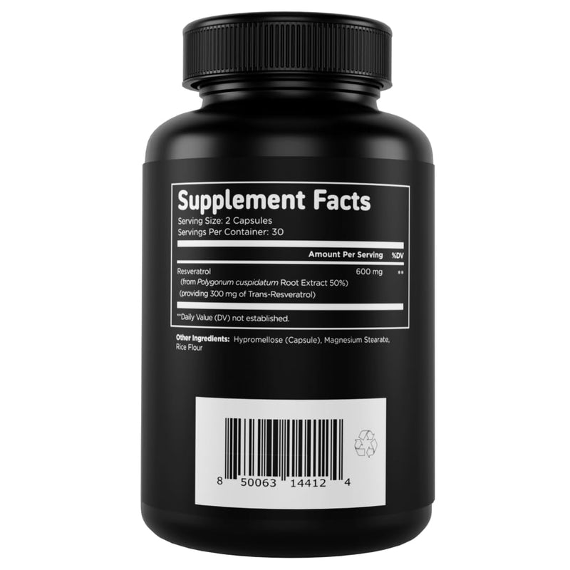 Vital Vitamins Resveratrol, 600mg with 300mg Trans-Resveratrol | Antioxidant Support for Cellular Longevity & Cognitive Function, Non-GMO, 60 Capsules 60 Count (Pack of 1)