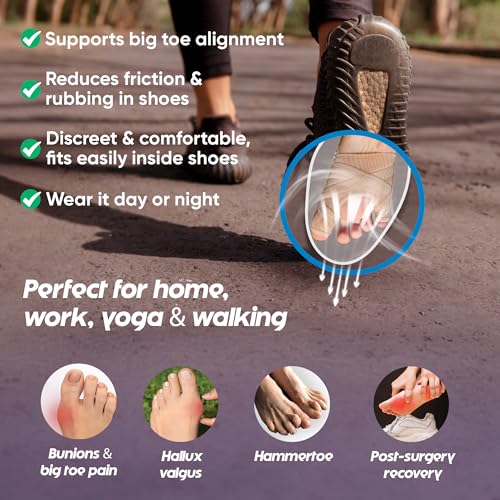 Bunion Corrector for Women and Men, Breathable Big Toe Straightener with Adjustable Support, Hallux Valgus Toe Separator for Day and Night Use (1 pcs)
