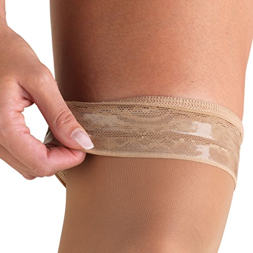 Truform Sheer Compression Stockings, 8-15 mmHg, Women's Thigh High Length, 20 Denier, Beige, X-Large X-Large (1 Pair)