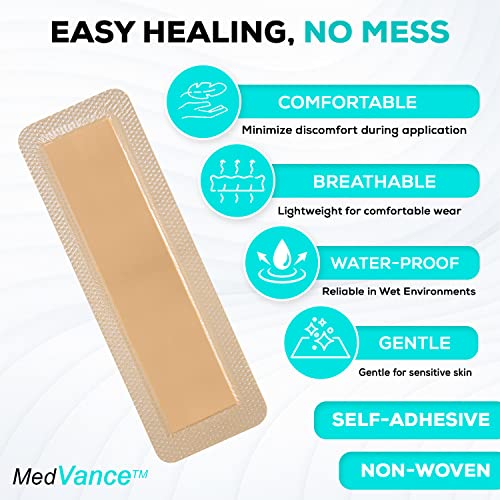 MedVance Silicone Foam Adhesive Dressing with Border, 4"x12", Box of 10 4"x12"