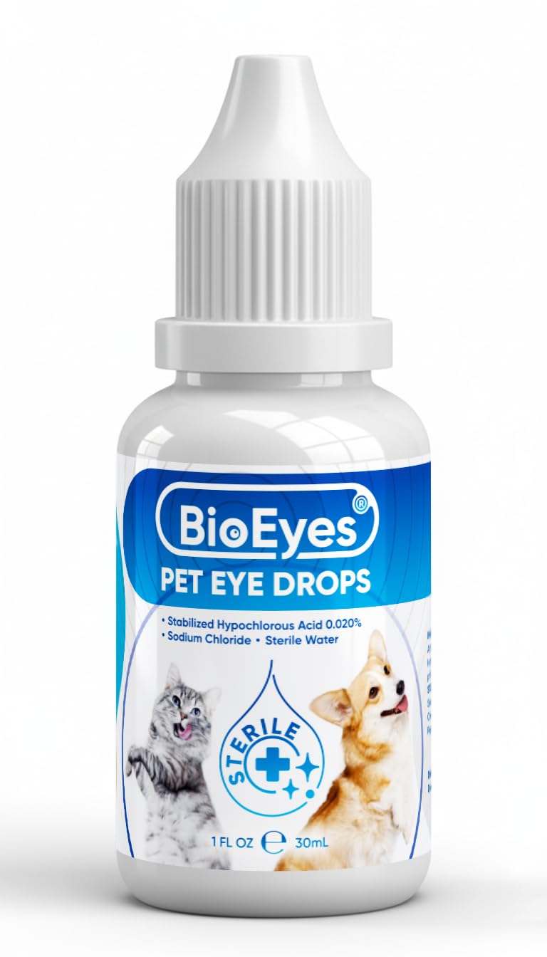 Dog Eye Drops - Cat Eye Drops - Vet Recommended Pet Eye Drops to Clean and Soothe Eye Infections, Allergies, Dry & Pink Eyes, Tear Stain Remover for Dogs, Cats, Horses & Birds (30 ml) 30 ml