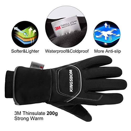 '-40F° Waterproof & Windproof Winter Gloves - 3M Thinsulate Thermal Touch Screen Warm Gloves - for Cycling,Skiing,Running,Outdoor Sports - for Women and Men Black X-Large