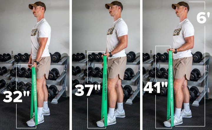 Serious Steel Fitness 37" Resistance Training Bands (Portable Exercise Band System Training Bands- Great for Individuals Looking for Tension Throughout The Exercise) #2 Red (10-50 lbs.) 37" - BeesActive Australia