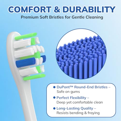 Replacement Toothbrush Heads for Philips Sonicare Replacement Heads, Electric Replacement Brush Head Compatible with Phillips Sonicare Electric Toothbrushes, 16 Pack Black&White 16p Black&white