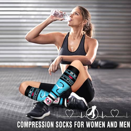6 Pack Copper Compression Socks for Women and Men Circulation-Best Support for Medical,Running,Nursing,Athletic Large-X-Large C-assorted29
