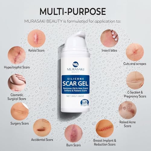 100% Silicone Scar Gel 2 Pack: 2 x 1.06oz Tubes for Surgical Scars, C-Section, Acne, Keloids, Burns, Stretch Marks – Advanced Scar Treatment for Old & New Scars 2 Count (Pack of 2)