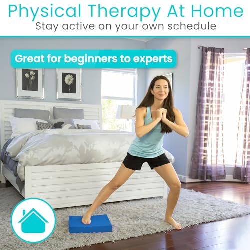 Vive Balance Pad - Foam Large Yoga Mat Trainer for Physical Therapy, Stability Workout, Knee and Ankle Exercise, Strength Training, Rehab - Chair Cushion for Adults, Kids, and Travel Champion Blue