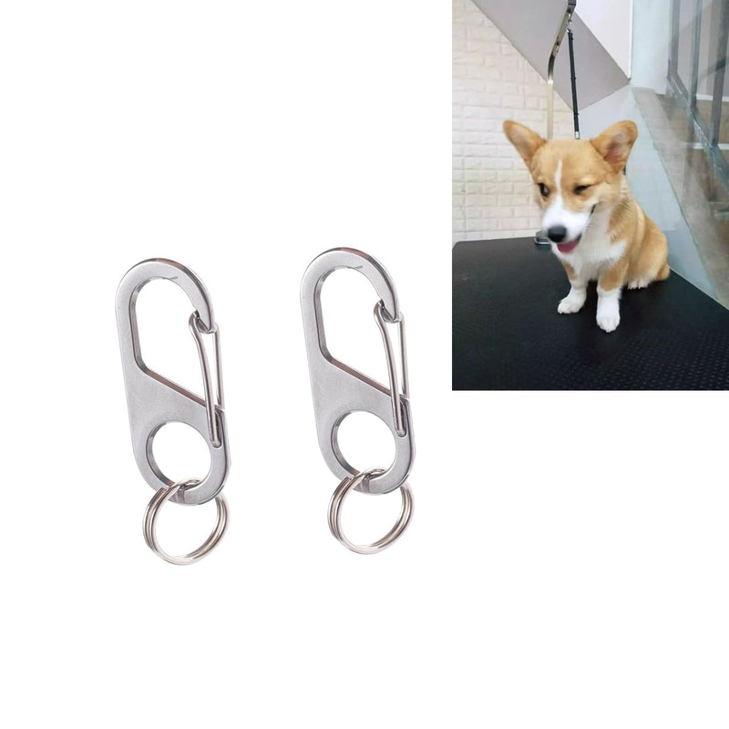 POPETPOP Pack of 2 dog tag clips for dogs and cats collars and harnesses (silver) - BeesActive Australia