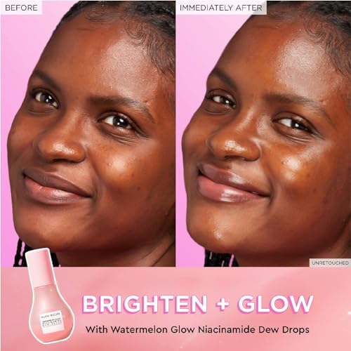 Glow Recipe Watermelon Niacinamide Dew Drops, Travel Size, Korean Niacinamide Serum Drops, Hydrating Face Serum + Primer & Liquid Highlighter, Hyaluronic Acid, Dewy Glow (15ml) 0.5 Fl Oz (Pack of 1)