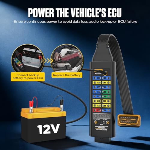 OBD2 Breakout Box 16-Pin CAN with Voltage Display & 120Ω Resistor Pro