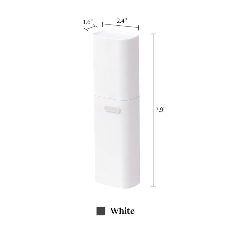 Compact Small White Travel Toothbrush Holder Case with Ventilation Hole, Portable Travel Toothbrush Cup with Cover, Storage Container for School Camping Business Trip Bathroom Simple White - BeesActive Australia