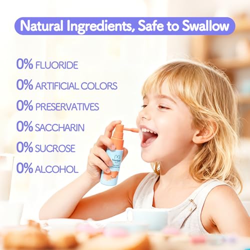 Kids Oral Care Bundle - Kids Oral Spray & Fluoride Free Hydroxyapatite Toothpaste Set - Safe, Gentle Training Kit for Toddlers & Babies - with Probiotics & Xylitol - Natural Grape Flavor