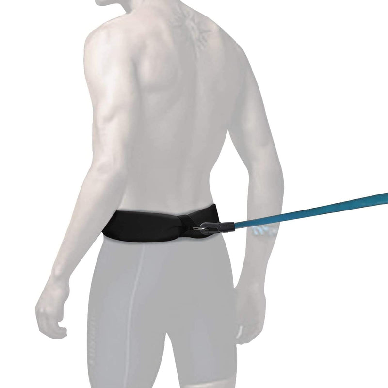 UCEDER Swim Belt Swim Training Belt with 2.2M Bungee Cord Adjustable Swim Tether for Swim in Place Swimming Pool Trainer Belt for Stationary Harness Aquatic Resistance Water Exercise Black