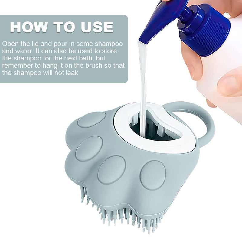 Fiotha Silicone Dog Bath Brush, Pet Bath Brush, Pet Bath Brush, Dog Brush, Cat Brush, 2-in-1 Bath Massage Brush, Silicone Shower Brush, for Dogs and Cats, Refillable Shower Gel Blue - BeesActive Australia