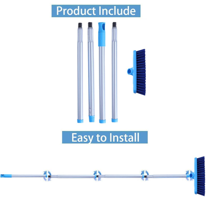 Deck Brush with Long Handle - Floor Scrub Brushes for Cleaning Shower, Stiff Bristle Scrubbing Brush, 50" Floor Scrubber Brush for Bathroom, Bathtub, Tub, Tile Floors, Garage and Patio - BeesActive Australia
