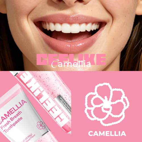Camellia Fresh Breath Toothpaste, Natural Floral Scent for All-Day Fresh Feeling, Gentle Botanical-Infused Gel, 4.23 Oz (3 Pack) Camellia Bloom 1.41 Fl Oz (Pack of 3)